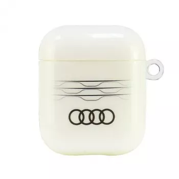 Coque IML motif géométrique Audi pour AirPods 1/2 blanche AU-IMLAP-A6/D3-WE