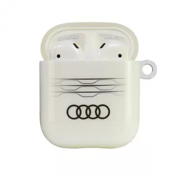 Coque IML motif géométrique Audi pour AirPods 1/2 blanche AU-IMLAP-A6/D3-WE