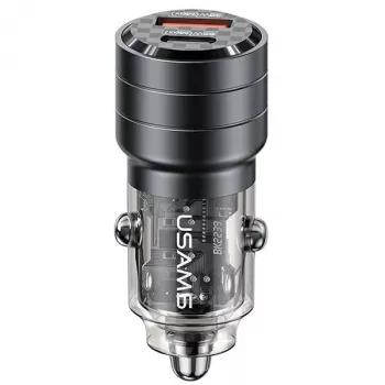 Chargeur de voiture rapide USAMS C36 95 W USB + USB-C noir CC176CC01 (US-CC176)