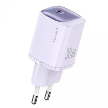 Chargeur rapide USAMS CC251 30W GaN USB-C série HC violet