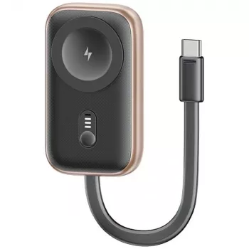Chargeur sans fil et batterie externe 2-en-1 USAMS CD245 pour Apple Watch, 1200mAh, USB-C, tarnish