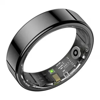 COLMI RING 2 Bague connectée taille 9 noire - fréquence cardiaque 24/7, SpO2, température, IP68, autonomie 7 jours