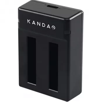 Chargeur double Kandao QooCam EGO avec USB-C, indicateurs LED, protection contre la surcharge