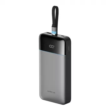 Batterie externe CUKTECH LPB252N 25000mAh 120W avec câble USB-C intégré, grise