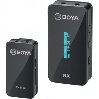 Système de micro sans fil BOYA BY-XM6-S1 Mini 2,4 GHz avec micro-cravate, récepteur OLED, portée 100 m