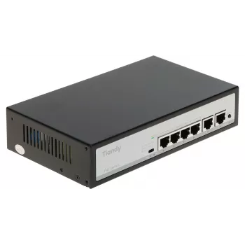 Switch PoE 4 ports Tiandy TC-P3S06 avec 2 ports uplink, budget 65W, IEEE 802.3af/at, non administrable, bureau/montage mural
