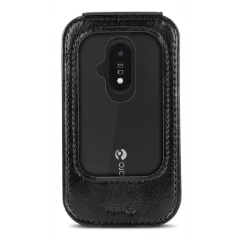 Étui à rabat Doro pour L20/L30/2800/2820/2880/E20/E22/E30 - noir en cuir PU avec emplacement pour carte et support