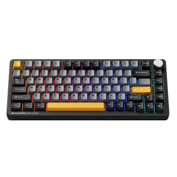 MACHENIKE K600-B82W Tri-Mode Wireless Mechanical Gaming Keyboard, 75% 82-Key, Gateron Silver Switches, Per-Key RGB, PBT Keycaps, Hot-Swappable, Black