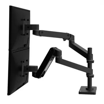 Ergotron LX Pro Dual Monitor Arm Desk Mount for 2 Displays up to 24 inch - Black
