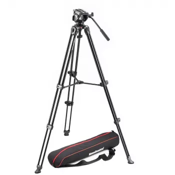 Ensemble trépied vidéo fluide Manfrotto MVK500AM avec tête MVH500A et trépied en aluminium MVT502AM