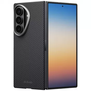 PITAKA Edge Case for Samsung Galaxy Z Fold 8 Ultra – Aramid Fiber Protective Cover, Black/Grey (Overture Black)