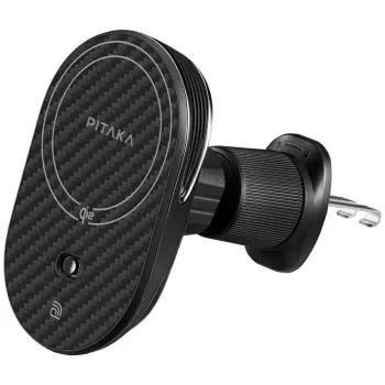 PITAKA MagEZ Pro 2 Qi2 15W NFC MagSafe Car Mount Wireless Charger Black-Grey