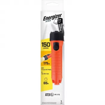 Lampe torche Energizer Mine Safety ATEX 2D - LED à sécurité intrinsèque, 150 lumens, jaune