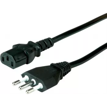 VALUE Câble d'alimentation italien IEC C13 0,8 m Noir H05VV-F 3x0,75 mm² 10 A 250 V