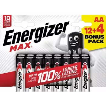 Pile alcaline Energizer Max 316920 AA Mignon, 1,5 V, lot de 16