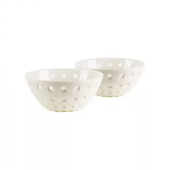 Ensemble de 2 bols Guzzini Le Murrine 12 cm nacré/blanc/nacré