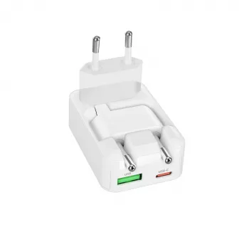 Chargeur mural pliable 20 W GaN USB-C SBS TETRGANUSBTCFOLD20W blanc
