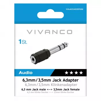 Adaptateur jack stéréo Vivanco VVAJACKAD35F63M 3,5 mm femelle vers 6,35 mm mâle