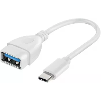 Adaptateur USB-C vers USB-A 3.0 Vivanco 10 cm, blanc (VVITUSBTY3FM01W)