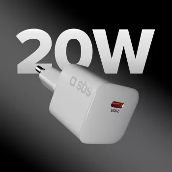 SBS 20W USB-C PD chargeur secteur - blanc