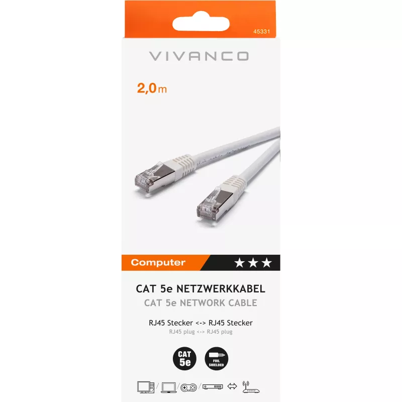 Vivanco câble patch CAT 5e 2 m (VVITLAN5E200W)