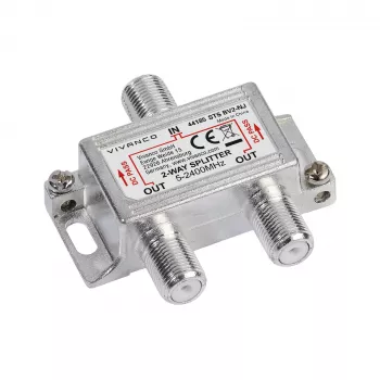 Vivanco VVSATSPLIT1IN2OUT répartiteur satellite 1 entrée 2 sorties 5-2400 MHz connecteur F