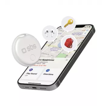 SBS Track My Circle traceur compatible Apple Find My - blanc
