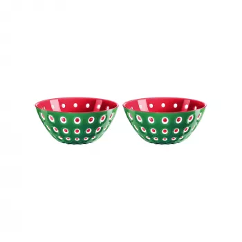 Guzzini Le Murrine ensemble de 2 bols 12 cm vert émeraude/blanc/rouge