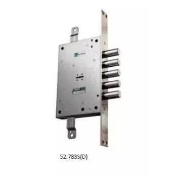 Serrure encastrable droite 52.783S - entraxe 50 mm, entraxe 85 mm, têtière laitonnée