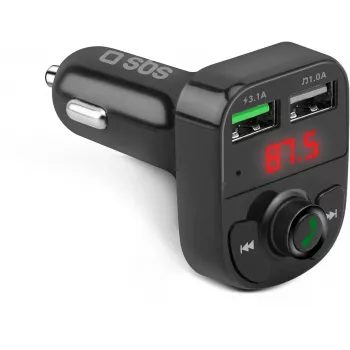 SBS TECARFM2USB transmetteur FM Bluetooth avec fonction mains libres et double charge USB