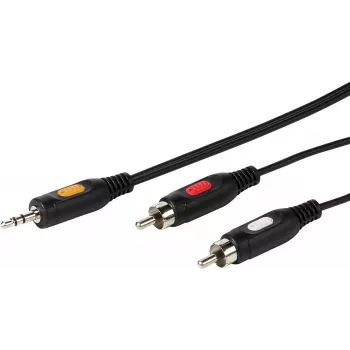 Câble audio 3.5 mm vers 2xRCA Vivanco 2.5 m (VVAJACK2RCA25MMK)