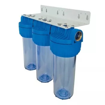 Boîtier de filtre à eau Senior Plus 3P BX 3/4 inch BSP, boîtier transparent pour cartouches filtrantes 9 3/4 inch