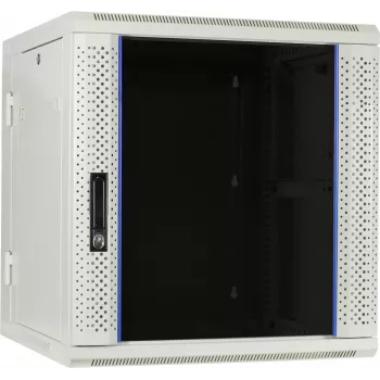 Armoire serveur murale réversible DSIT 12U avec porte vitrée, blanche, 600x600x635 mm