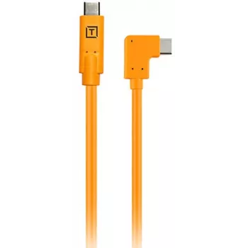 Câble de connexion USB-C vers USB-C coudé Tether Tools TetherPro, 50 cm, orange (CUCRTC1-ORG)