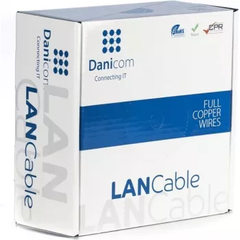 Câble d'installation extérieur DSIT CAT7 S/FTP 100 m cuivre nu massif gaine PE noir Fca CPR