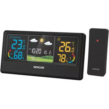 Station météo sans fil Sencor SWS 4100 B avec écran LCD couleur et capteur extérieur