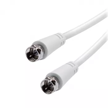 Câble d'antenne satellite coaxial Vivanco VVSAT100MMW 10 m blanc, fiche F vers fiche F RG6 75 Ohm double blindage