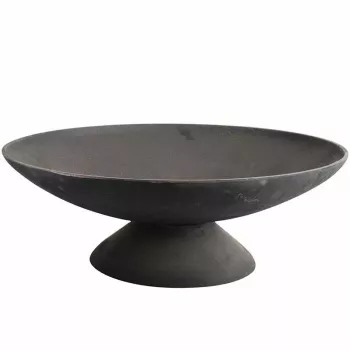 Brasero extérieur en fonte Fire Bowl L, 60 cm rond, pour bois et charbon de bois, noir