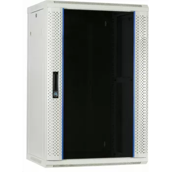 Baie serveur murale DSIT DS6418W 18U avec porte vitrée, 600x450x900 mm, blanche