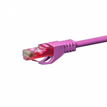 Câble patch Ethernet DSIT CAT6 U/UTP, 1 m, rose, 100 % cuivre, RJ45, 250 MHz, Gigabit