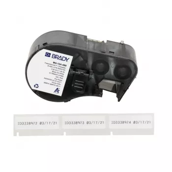 BRADY M4-124-490 B-488 Ultra-Aggressive Polyester Label Roll for BMP41/BMP51/BMP53/M511, White, 38.1mm x 4.87m