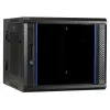 Boîtier rack mural DSIT 6U avec porte en verre trempé, réversible, 600x450 mm, noir