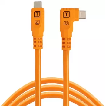 Câble coudé Tether Tools TetherPro Optima 10G USB-C vers USB-C, 1,8 m, orange (CUC06RTG2-ORG)