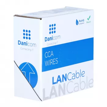 Câble réseau DSIT CAT5e U/UTP 50 m CCA sur touret, gris (DC-UTP5CCA50-GRY)