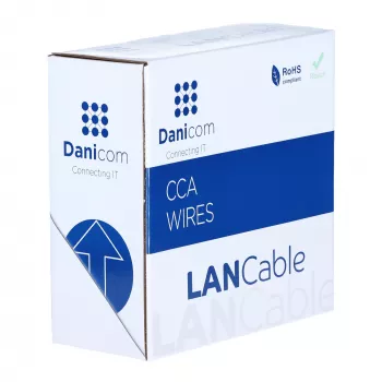 Câble réseau souple DSIT CAT5e U/UTP 100 m gris CCA 26/7 AWG