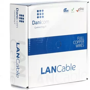Câble à âme pleine DSIT DANICOM CAT6A U/UTP 50m - LSZH (Dca) - 10GBase-T, 500MHz