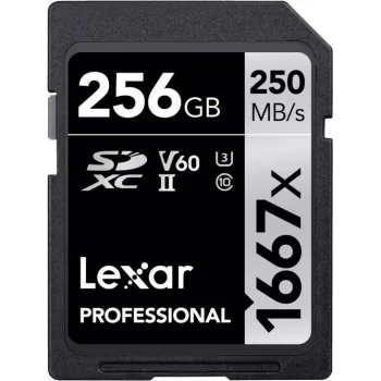 Lexar Professional 256GB SDXC UHS-II U3 V60 Memory Card 1667x