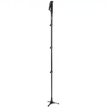 Manfrotto MVMXPROA4 XPRO Monopod+ Aluminium 4-Section Video Monopod with FluidTech Base, Black