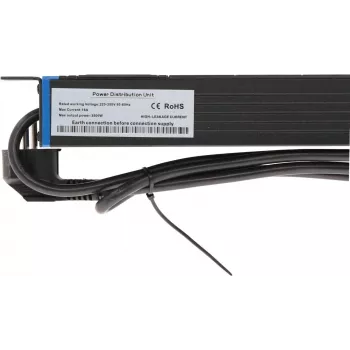 Multiprise maître avec protection contre les surcharges DSIT DS-8PDU-MO 19 pouces 8 prises, câble 0,48 m, noire