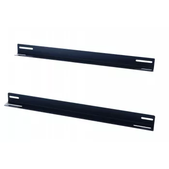 Rails rack DSIT 19 pouces pour armoires murales de 450 mm de profondeur (lot de 2, noir, acier)